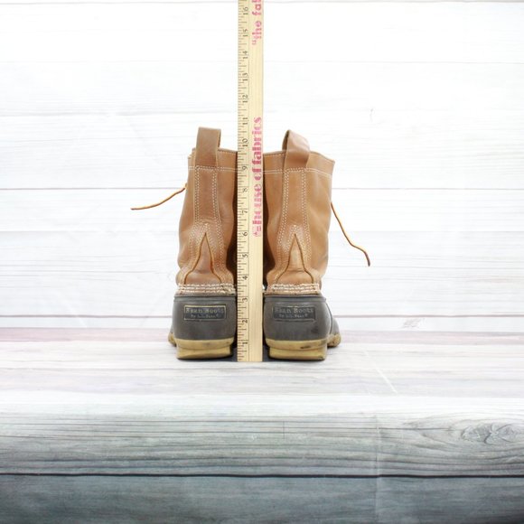 LL Bean Brown Leather Lace Up Unlined Waterproof Duck Boots Size 12 Medium - Picture 5 of 8